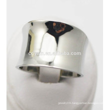 Big wide Curved steel metal finger ring design for men and women